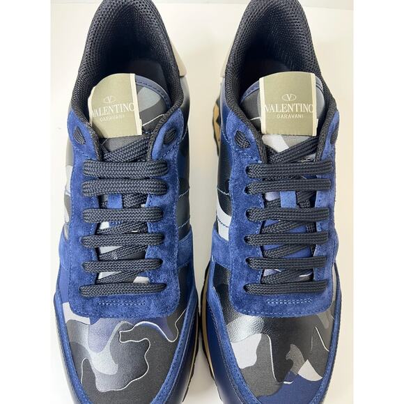 NWT! Valentino Men\'s Rockrunner Camouflage Laminated Sneaker, Size 46 main image 11